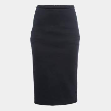 Pre Owned Max Mara Navy Blue Knit Pencil Skirt S