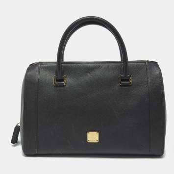 Pre Owned MCM Black Leather Nuovo Satchel