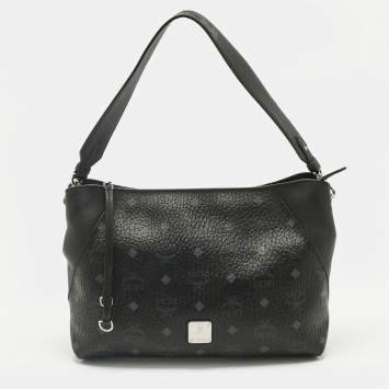 Pre Owned MCM Black Visetos Coated Canvas and Leather Klara Shoulder Bag