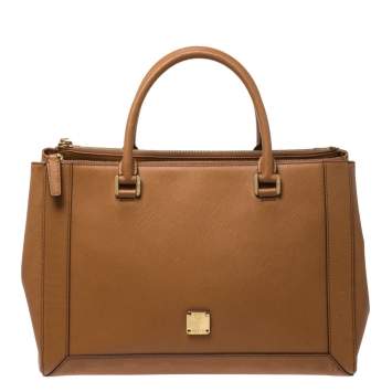Pre Owned MCM Brown Leather Large Nuovo Tote