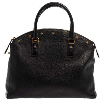 Pre Owned MCM Black Leather Dome Satchel