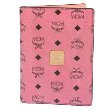 Pre Owned MCM Pink Leather Visetos Passport Holder