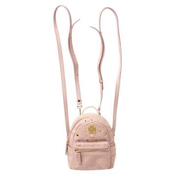 Pre Owned MCM Baby Pink Leather X Mini Studded Stark-Bebe Boo Backpack