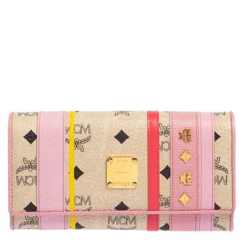Pre Owned MCM Multicolor Visetos Coated Canvas and Leather Long Trifold Wallet
