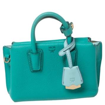 Pre Owned MCM Green Leather X Mini Milla Crossbody Bag