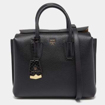 Pre Owned MCM Black Leather Milla Tote
