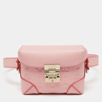 Pre Owned MCM Pink Leather Berlin Chain Belt Bag