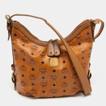 Pre Owned MCM Cognac Visetos Coated Canvas Hobo