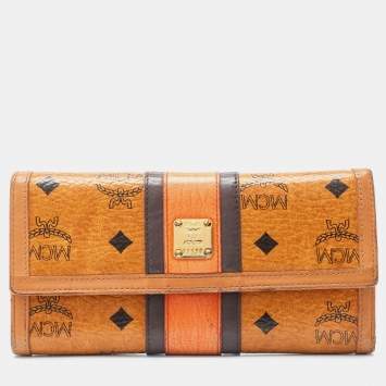 Pre Owned MCM Multicolor Visetos Coated Canvas and Leather Trifold Wallet