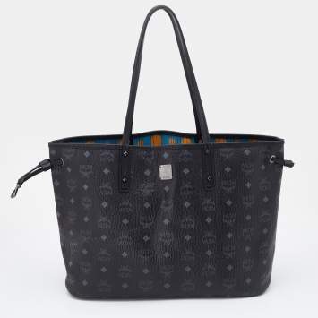 Pre Owned MCM Visetos Coated Canvas and Leather Project Shopper Tote