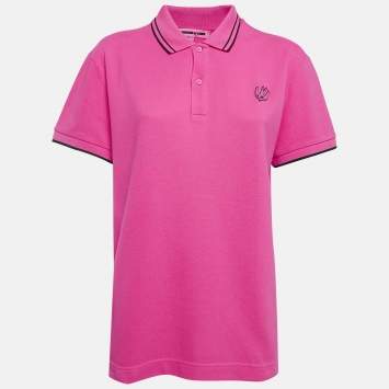 Pre Owned McQ by Alexander McQueen Pink Cotton Pique Polo T-Shirt L