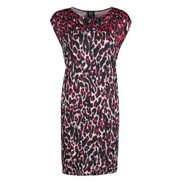 Pre Owned McQ by Alexander McQueen Red and Black Leopard Print Sleeveless Dress XL