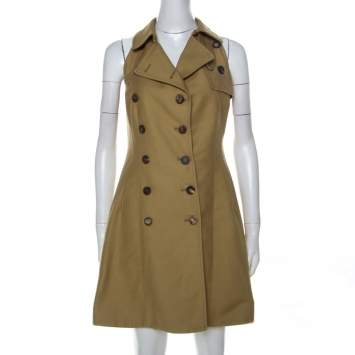 Pre Owned McQ by Alexander McQueen Beige Cotton Trench Style Dress M 