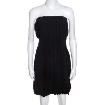 Pre Owned McQ By Alexander McQueen Black Knit Strapless Balloon Dress L