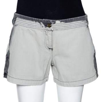 Pre Owned McQ by Alexander McQueen Grey Denim Back Cutout Detail Shorts M