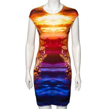 Pre Owned McQ by Alexander McQueen Multicolored Printed Jersey Short Dress M