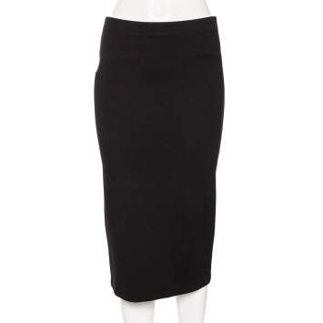 Pre Owned McQ by Alexander McQueen Black Jersey Contour Pencil Skirt M