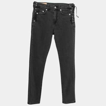 Pre Owned McQ by Alexander McQueen Black Drawstring Detail Denim S
