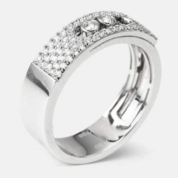 Pre Owned Messika Move Noa Pavé  Diamonds 18k White Gold Ring Size 55