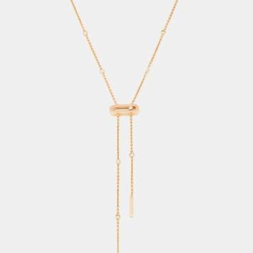 Pre Owned Messika Move Uno Diamond 18k Rose Gold Tie Necklace