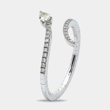 Pre Owned Messika Skinny Snake Diamond 18k White Gold Ring Size 52