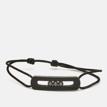 Pre Owned Messika Move Titanium Black Diamond Cord Bracelet