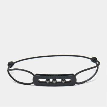 Pre Owned Messika Move Titanium Black Diamond Cord Bracelet