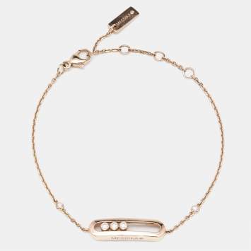 Pre Owned Messika Baby Move Diamonds 18k Rose Gold Bracelet