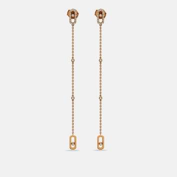 Messika Move Uno Diamonds 18k Rose Gold Pendant Earrings