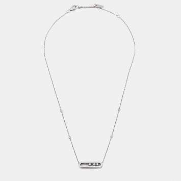 Pre Owned Messika Baby Move Diamonds 18k White Gold Necklace