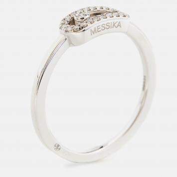 Messika Move Uno Diamonds 18k White Gold Ring Size 51