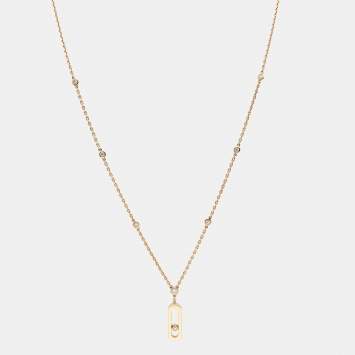 Messika Move Uno Diamond 18k Rose Gold Long Necklace