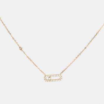 Messika Move Uno Pave 18k Yellow Gold Necklace