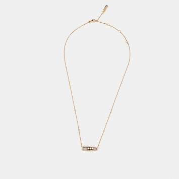 Pre Owned Messika Baby Move Pavé Diamonds 18k Rose Gold Necklace