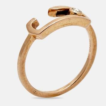Pre Owned Messika by Gigi Hadid Move Addiction Diamond 18k Rose Gold Ring Size 52