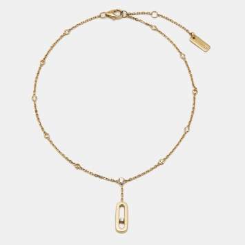 Pre Owned Messika Move Uno Diamonds 18k Yellow Gold Anklet Bracelet