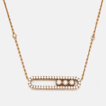 مملوكة مسبقًا قلادة ميسيكا موف مرصعة بالألماس وذهب وردي عيار 18