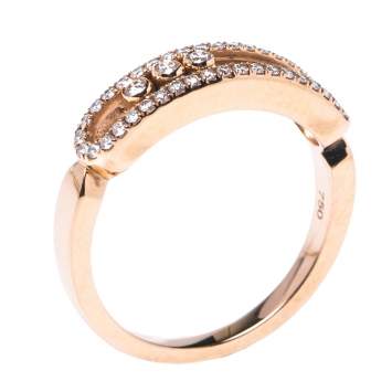 Pre Owned Messika Baby Move Pave Diamond 18K Rose Gold Ring 54.5