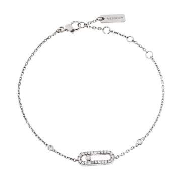 Pre Owned Messika Move Uno Pavé Diamond 18K White Gold Bracelet