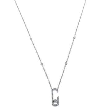 Pre Owned Messika Move Addiction Pave Diamond 18K White Gold Necklace 