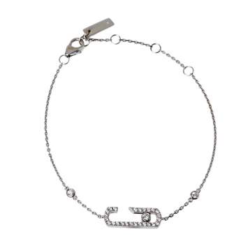 Pre Owned Messika by Gigi Hadid Move Addiction Pave Diamond 18K White Gold Bracelet