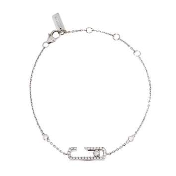 Pre Owned Messika by Gigi Hadid Move Addiction Pave Diamond 18K White Gold Bracelet