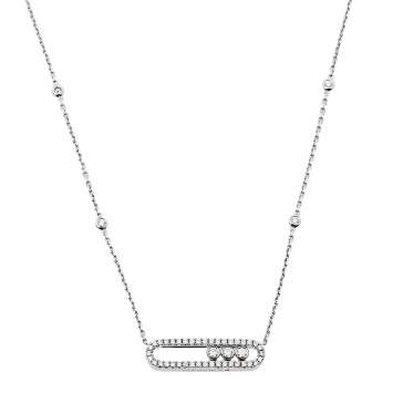 Pre Owned Messika Baby Move Pavé Diamond 18K White Gold Necklace