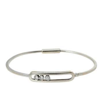 Pre Owned Messika Move Thin Diamond 18K White Gold Bracelet M