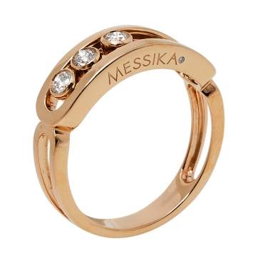 Pre Owned Messika Move Classic Diamond 18K Rose Gold Ring Size 58