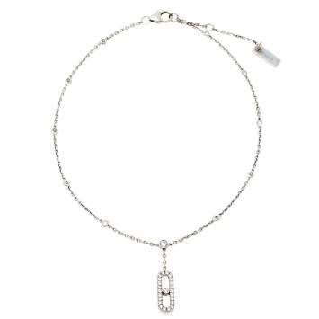 Pre Owned Messika Move Uno Diamond 18K White Gold Ankle Bracelet