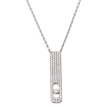 Pre Owned Messika My First Diamond Pave 18K White Gold Pendant Necklace