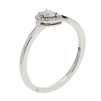 Pre Owned Messika Joy Coeur Diamond 18K White Gold Ring Size 54