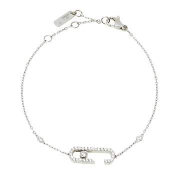 Pre Owned Messika by Gigi Hadid Move Addiction Pave Diamond 18K White Gold Bracelet