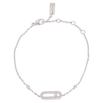 Pre Owned Messika Move Uno Pavé Diamond 18K White Gold Bracelet